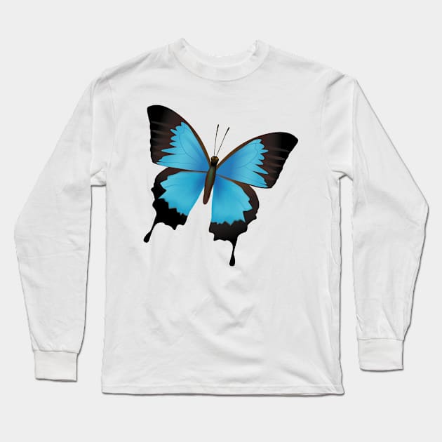 Blue Butterfly Long Sleeve T-Shirt by Pet & Nature Lovers